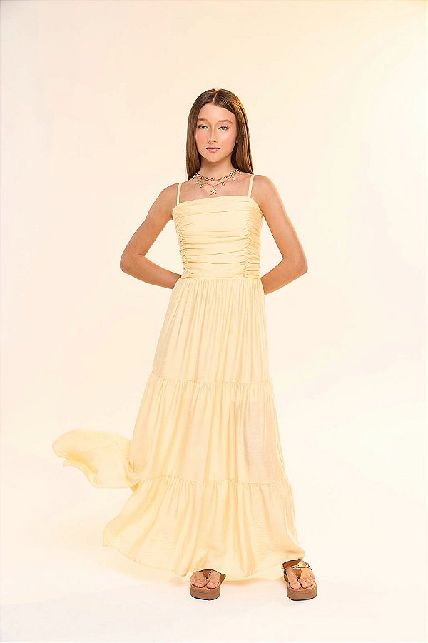 Vestido Candice Amarelo Manteiga