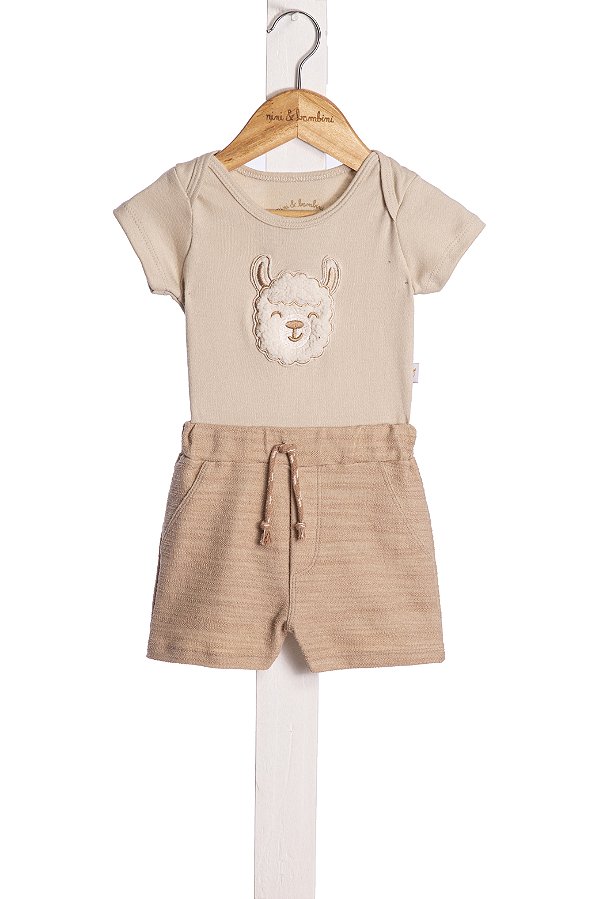 Conjunto Bebe Lhama Bege Nini Bambine