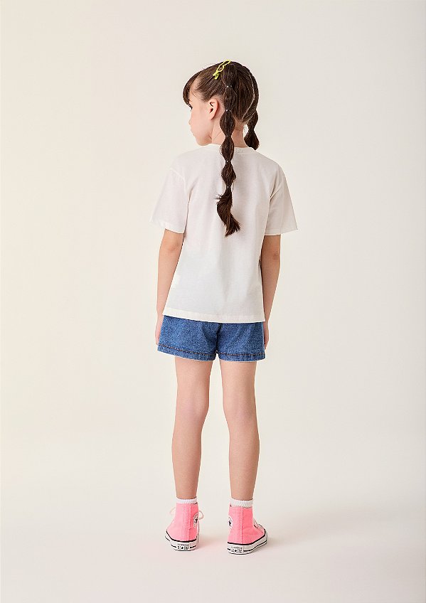 T-shirt Infantil Com Aplique Flor Bimbi