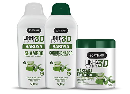 Soft Hair Linha 3D Babosa Kit 3 Passos Hidratação E Vitalidade