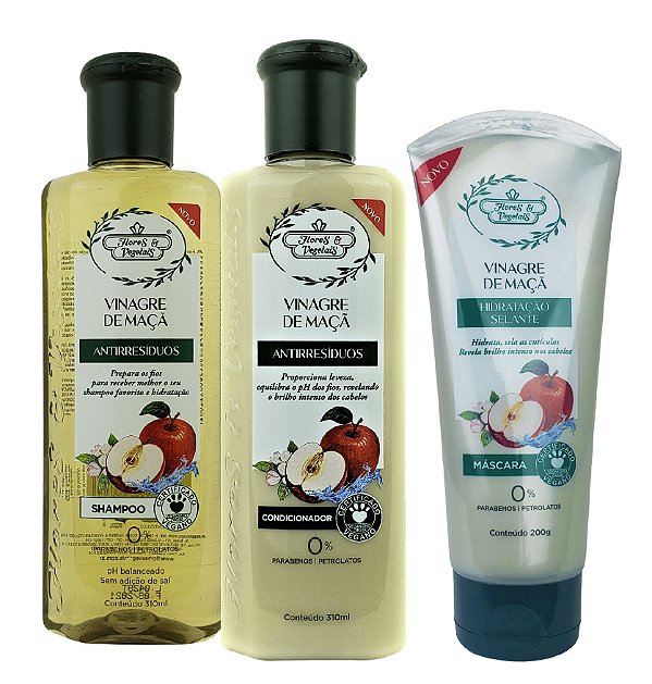 Flores E Vegetais Vinagre De Maçã Antirresíduos Kit Completo 3 Passos