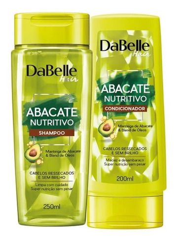 Shampoo E Condicionador Abacate Nutritivo Dabelle Hair Para Cabelos Ressecados
