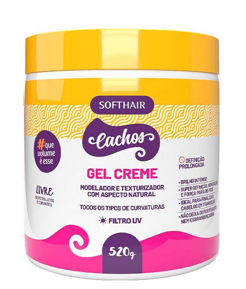 Gel Creme Modelador E Texturizador De Cachos Soft Hair 520g