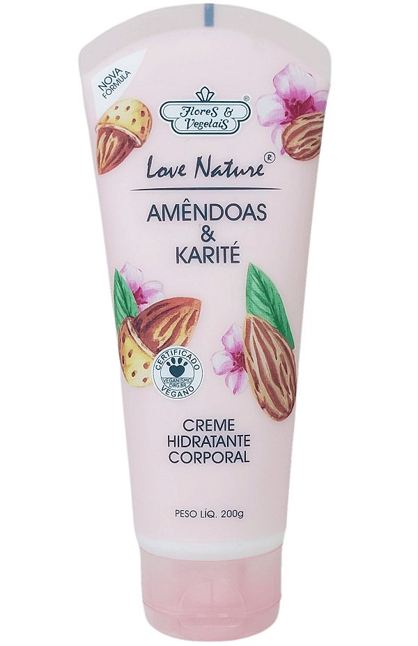 Creme Hidratante Corporal Amêndoas E Karité 200g Flores & Vegetais