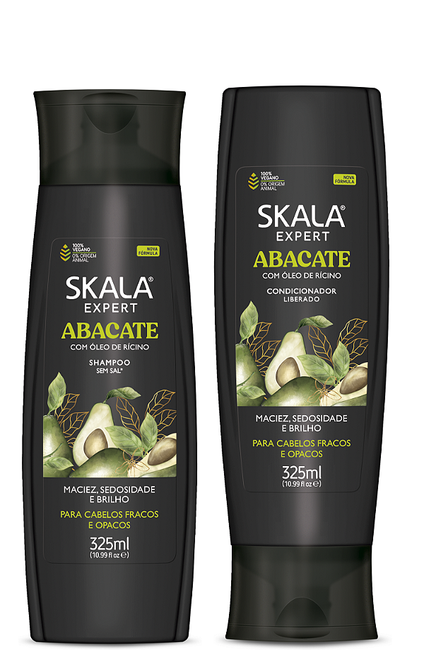 Shampoo E Condicionador Abacate Com óleo De Rícino Para Cabelos Fracos Skala Expert