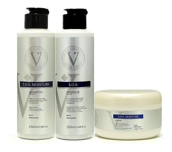 Varcare Concept Shampoo,Máscara E Inversor Sos Moisture Pós Química