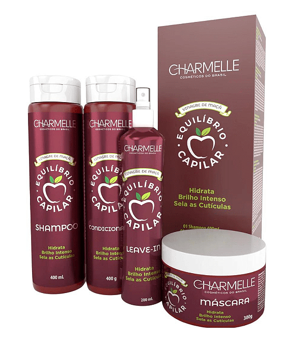 Vinagre De Maçã Charmelle Tratamento Equilíbrio Capilar 4 Passos