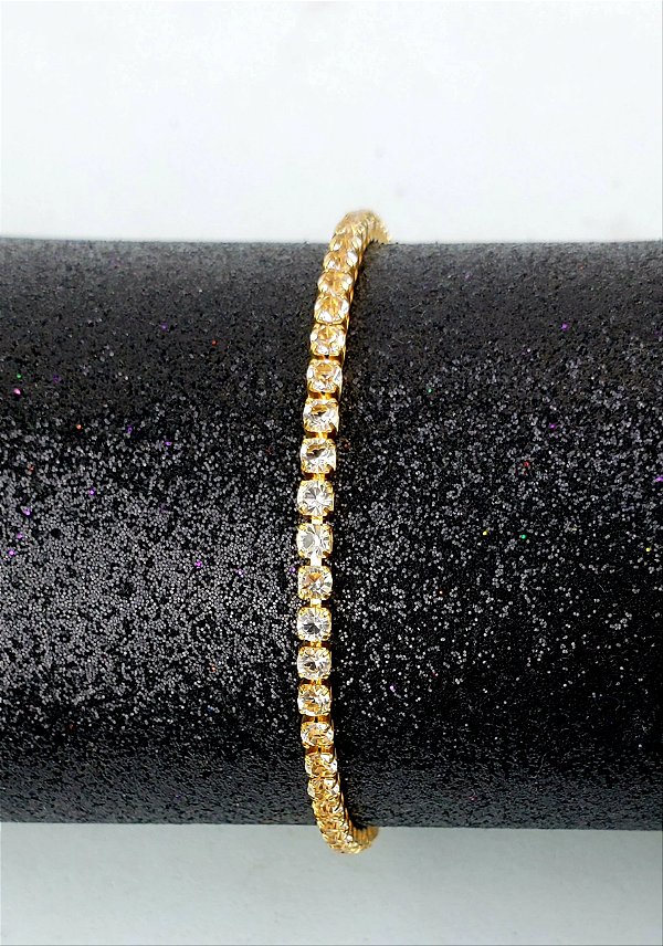 Pulseira Dourada Strass