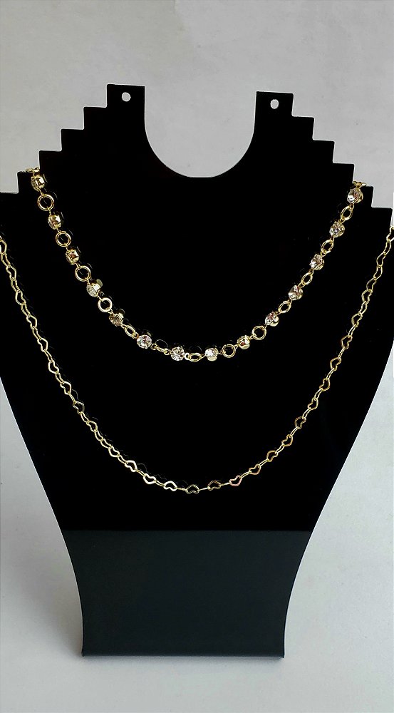 Colar Duplo Coração Dourado
