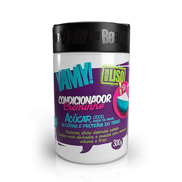 Condicionador Desmaia Cabelo Mega Liso Cremosinho De Açúcar Yamy 300g