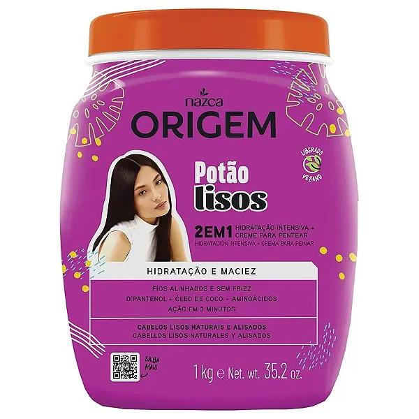 Creme Origem Potão Lisos 2em1 Hidratação E Maciez 1Kg