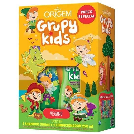 Origem Shampoo E Condicionador Brilho Iluminado Grupy Kids Cabelos Claros