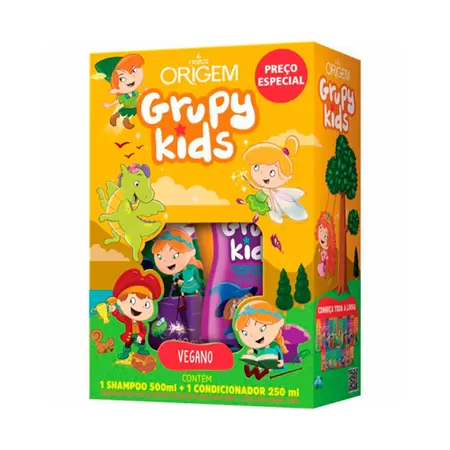 Shampoo E Condicionador Força Vitaminada Grupy Kids Origem
