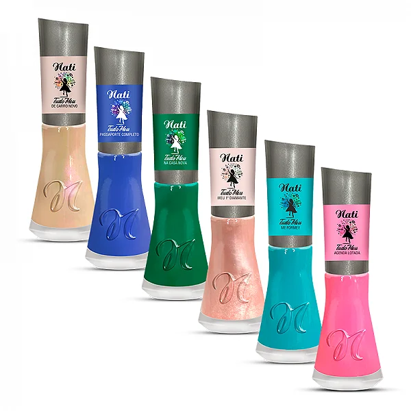 Esmalte Nati Tudo Meu Kit Com 6 Cores