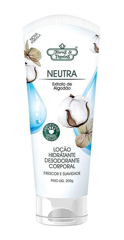 Loção Hidratante Corporal Neutra Extrato De Algodão Flores E Vegetais 200g