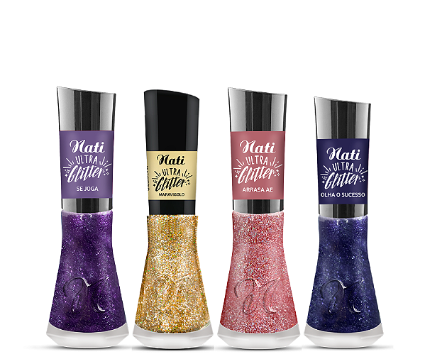 Nati Esmalte Ultra Glitter 4 Cores
