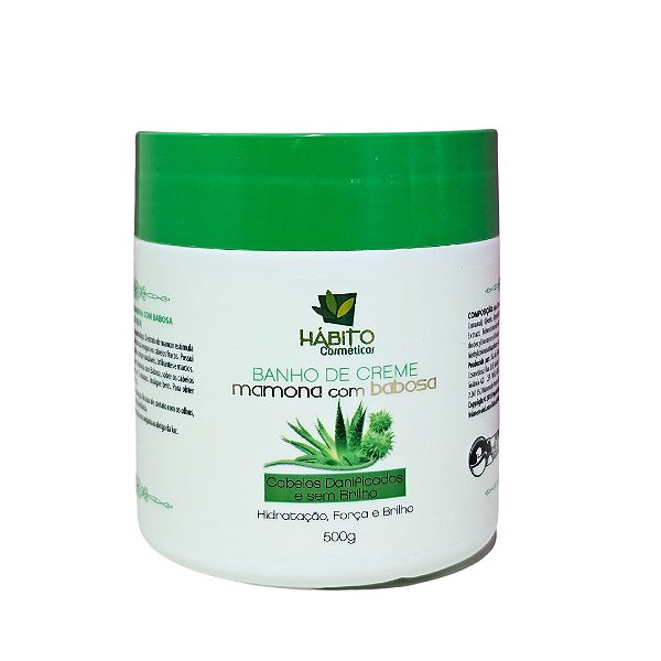 Banho De Creme Mamona Com Babosa Hábito Cosméticos