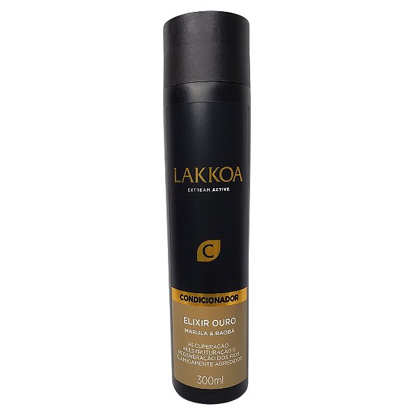 Condicionador Elixir Ouro Lakkoa Recuperação e Reestruturação dos Fios 300mL