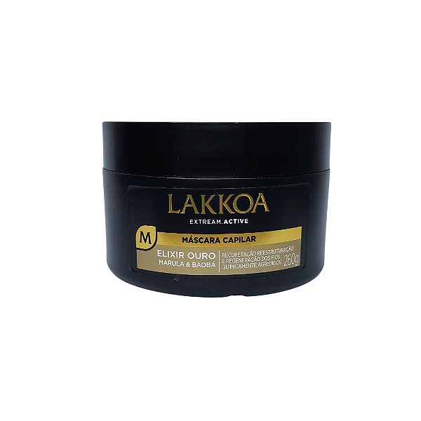 Máscara Capilar Lakkoa Elixir Ouro Regeneração dos Cabelos Agredidos 260g
