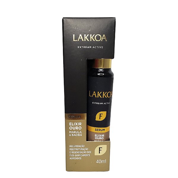 Lakkoa Serum Elixir Ouro Regeneração dos Fios Quimicamente Agredidos 40mL