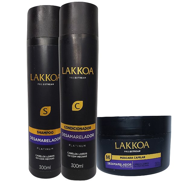 Kit Desamarelador Platinum Lakkoa 3 Passos