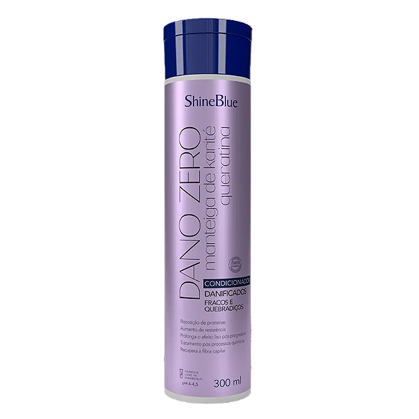 Condiconador Danificados Shine Blue Dano Zero Manteiga De Karité+Queratina