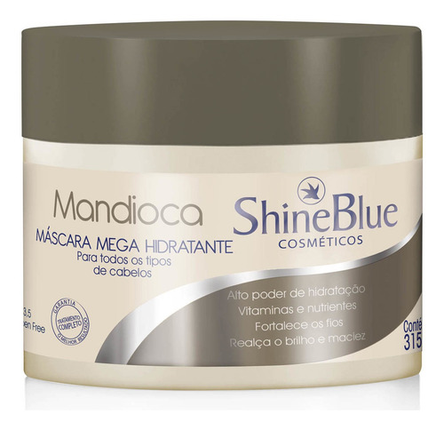 Máscara Mega Hidratante Mandioca Shine Blue 315g