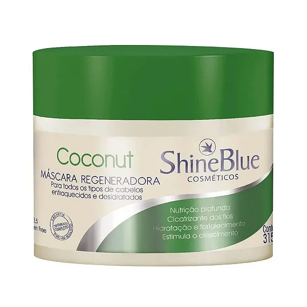 Máscara Regeneradora Coconut 315g Shine Blue Nutrição E Hidratação