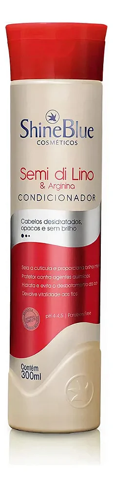 Condicionador Hidratante Shine Blue Semi Di Lino E Arginina 300mL