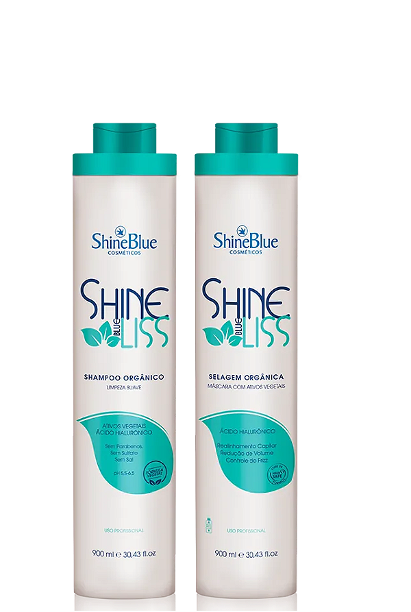 Selagem Orgânica Shine Blue Liss Kit Com 2 Passos 900mL