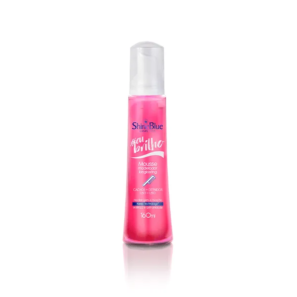 Shine Blue Finalizador #eu Brilho Mousse Longlasting 160ml Cabelos Lisos E Cacheados