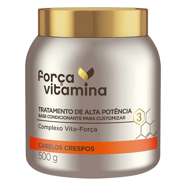 Máscara de Tratamento Força Vitamina Cabelos Crespos 500g