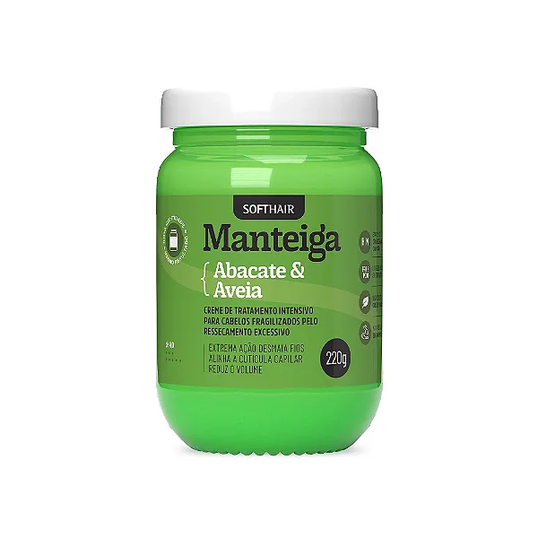 Soft Hair Manteiga Vegana  Abacate e Aveia Liberada Low Poo