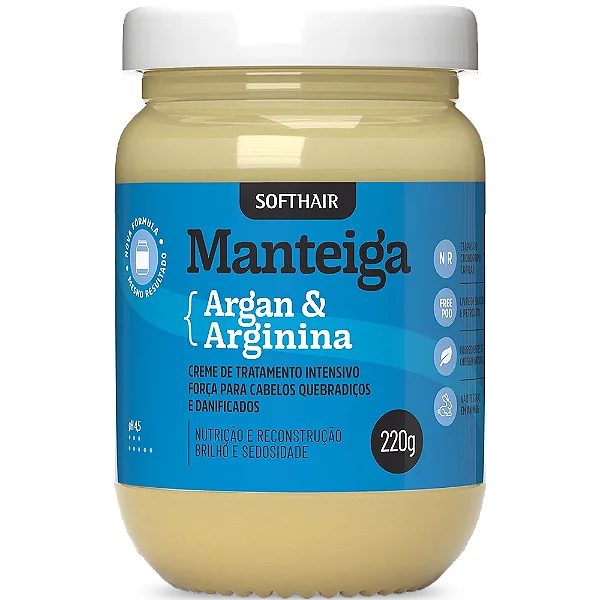 Soft Hair Manteiga Argan e Arginina Nutrição e Reconstrução