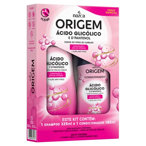 Shampoo E Condicionador Ácido Glicólico E D'Pantenol Nazca Origem