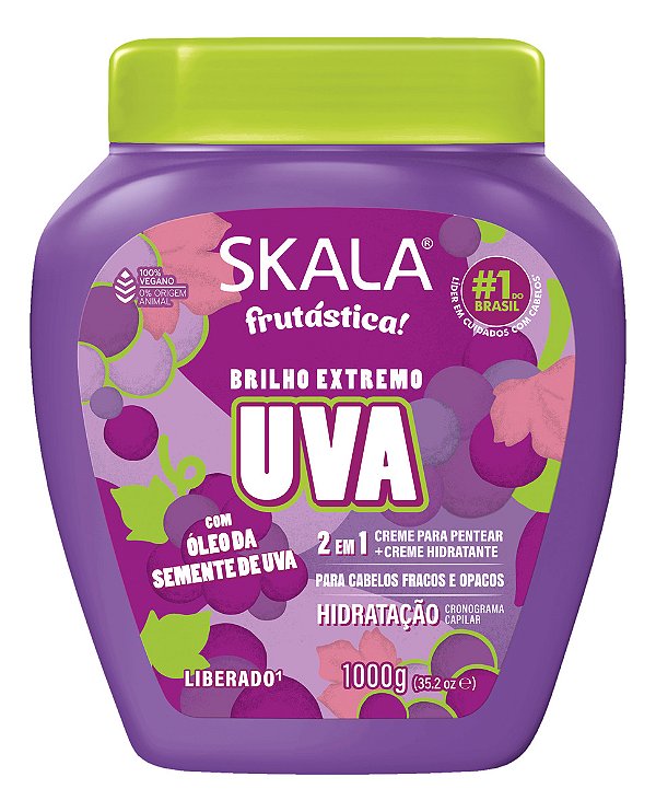Skala Frutástica Uva Creme Para Hidratar e Pentear 2em1 Potão
