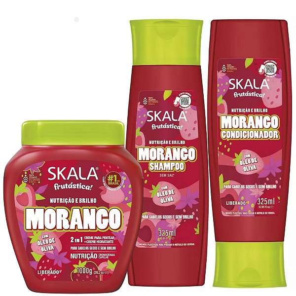 Nutrição e Brilho Morango Kit Completo Skala