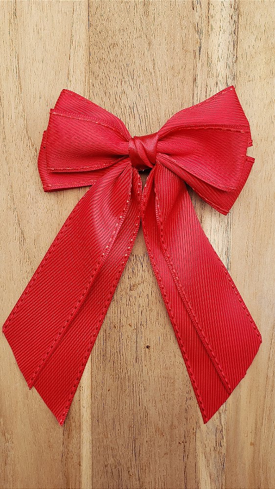 Laço de Cabelo da Moda Virginia Pontas Vermelho Feito no Bico de Pato