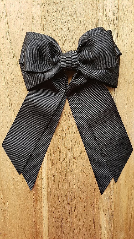 Laço de Cabelo Preto Virginia Pontas da Moda Gorgurão e Bico de Pato