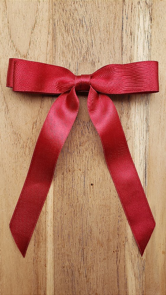 Laço de Cabelo Virginia Fino Vermelho Bordô Cetim Bico de Pato