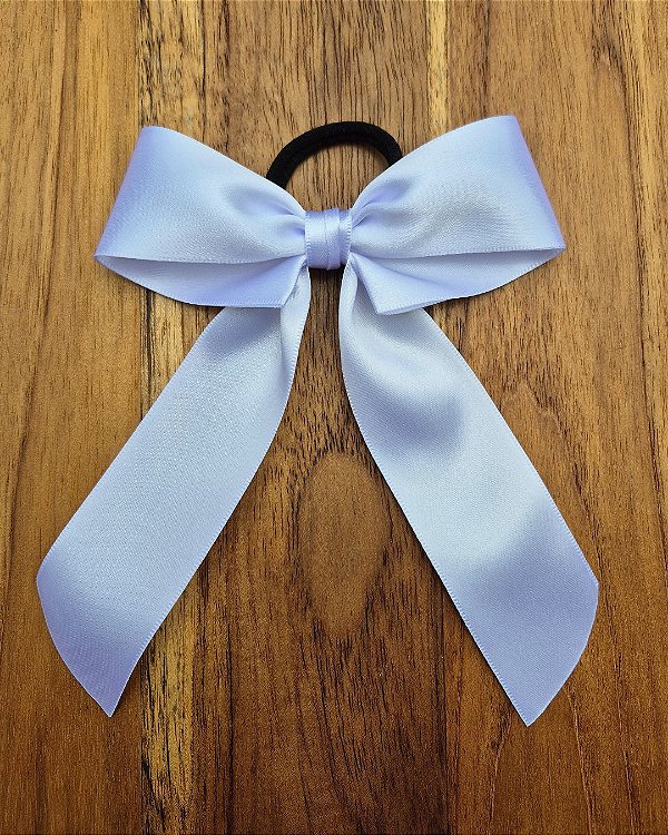 Laço de Cabelo Branco Fofo Elástico Xuxinha Feito no Cetim