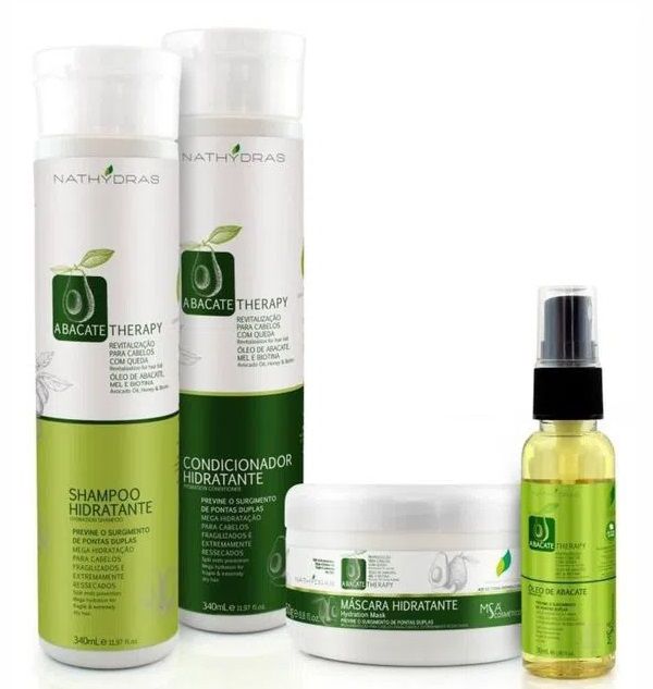 Abacate Therapy Nathydras Shampoo, Condicionador, Máscara e Óleo