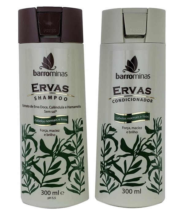 Barrominas Ervas Shampoo e Condicionador Cabelos Normais e Liso