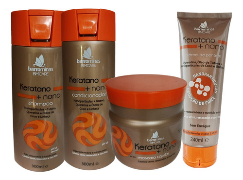 Barrominas Keratano Nano Kit Completo Para Cabelos Secos Com Frizz