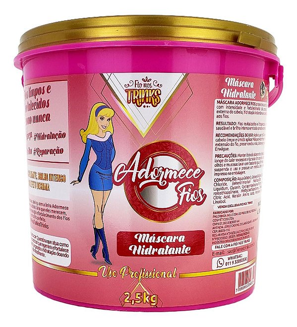 Máscara Hidratante Fio Nos Trinks Adormece Fios Profissional 2,5 Kg