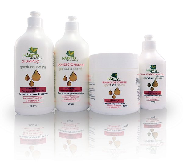 Gordura De Rã Hábito Cosméticos Kit Hidratação E Regeneração Capilar