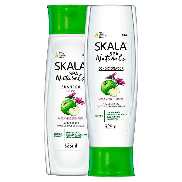Kit Skala Maçã Verde E Malva Spa Naturals Shampoo+condicionador 325ml
