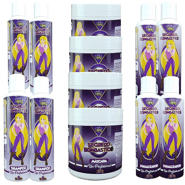 Segredo Bombástico Combo 4 kits Home Care Para Revenda Fio Nos Trinks
