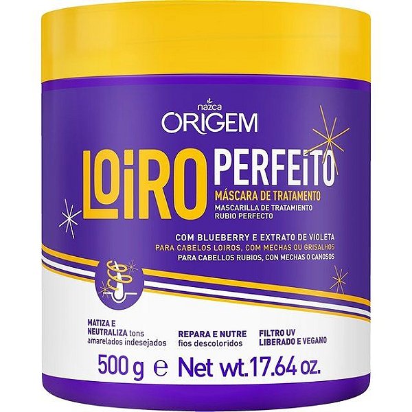 Máscara de Tratamento Loiro Perfeito 500g Origem Para Cabelos Loiros