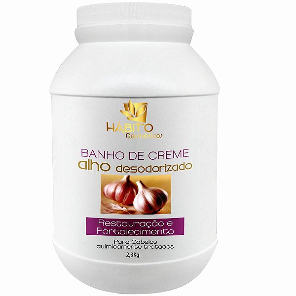 Banho De Creme Alho Desodorizado Reconstrução Pós Química Hábito Cosméticos  Profissional  2,3kg